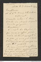 Nachlass Franz Steindachner, Brief von Louis Gal an Franz Steindachner (03.12.1912), Inv.Nr. 149.22, Seite 1